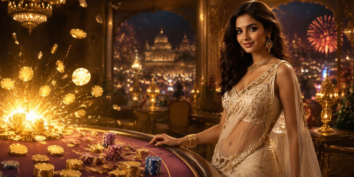 Indian woman enjoying online casino betting at home